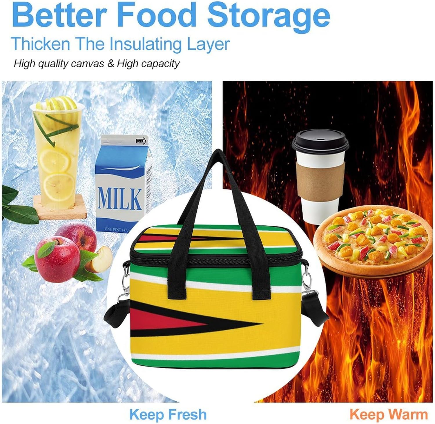 Collapsible Cooler Bag Camping Cooler Tote Lunch Cooler Insulated Waterproof Lunch Box for Picnic Beach Travel