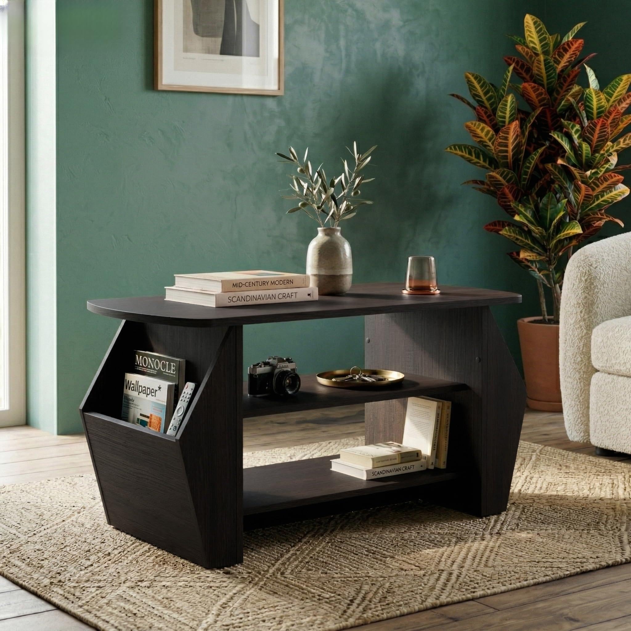 NEUDOT Smash Coffee Table with Storage | Engineered Wood | Center