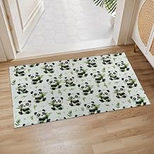 Boho Blue Eye Indoor Door Mat, 17x29.5 Inch, Floor Area Rug for Entryway, Living Room, or Bathroom, Non-Slip Doormat, Mystical Evil Eye and Ornamental Swirl Pattern Design Home Decor Rug Gifts