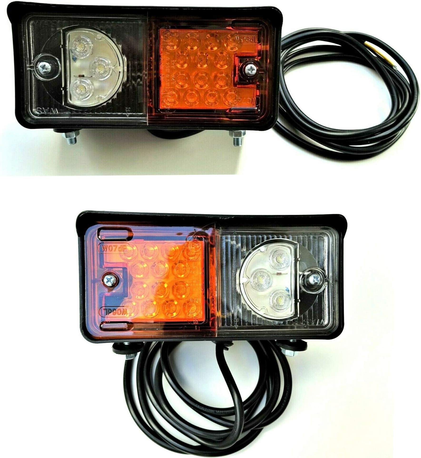 MelTruck® Feu De Position LED E9 Jaune/Orange Avec Support - Pour Camion, Remorque Et Caravane