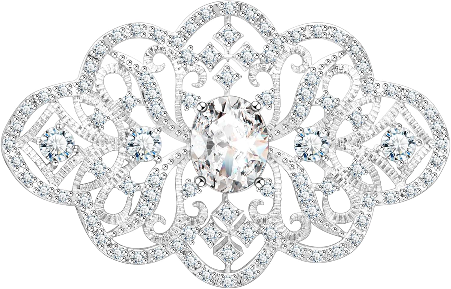 Broches Para Mantilla Semana Santa KristLand - Bridal Arte Decorativo Nupcial Vintage Broche Brillante Cristal Flor Hoja Rotación Broche De Mujeres Dama De Honor Boda Novia Estilo Broche Dorado