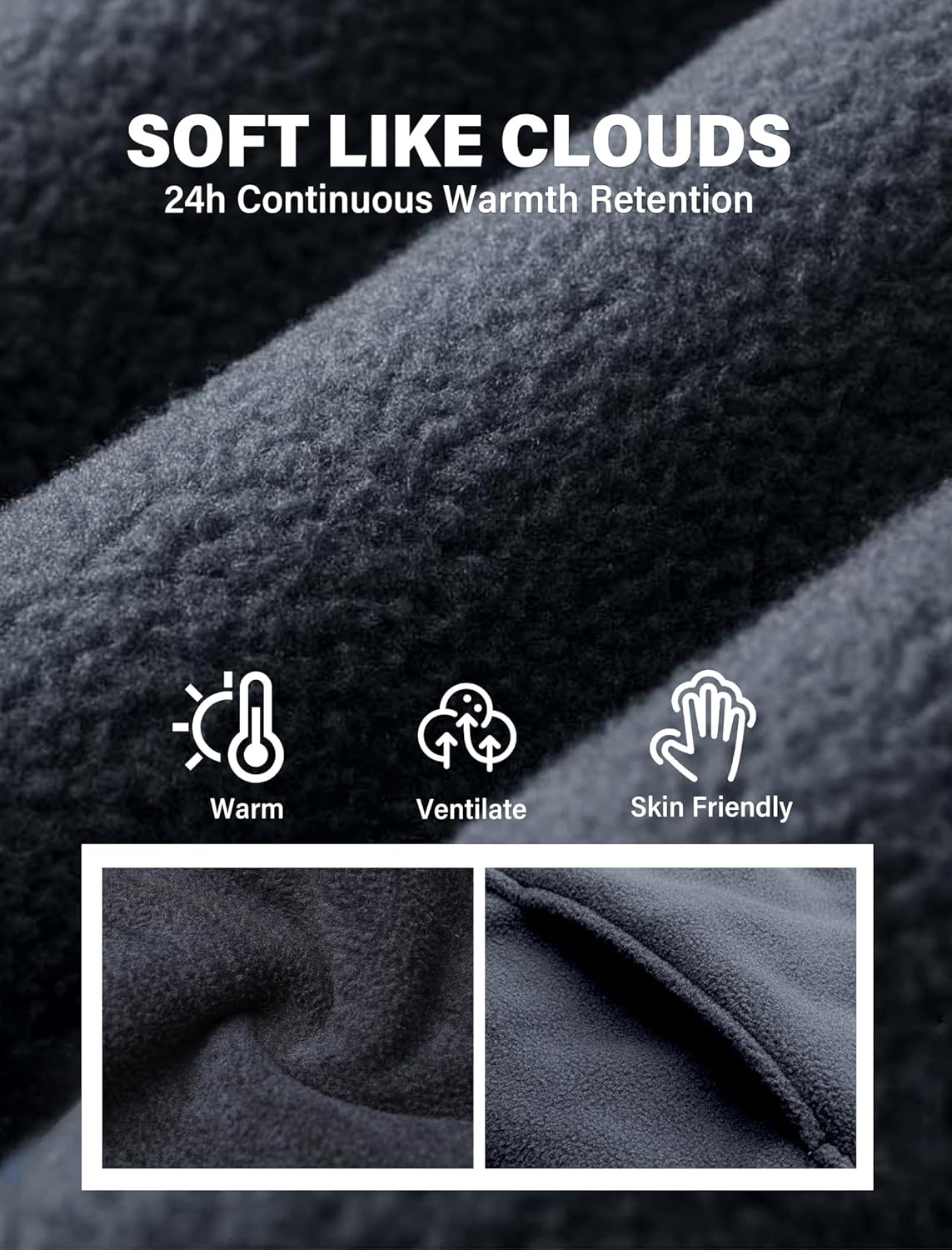 Kids Heated Fleece Vest with Battery Pack 7.4V, Boys Girls Lightweight Electric Heated Fleece Coat for Winter