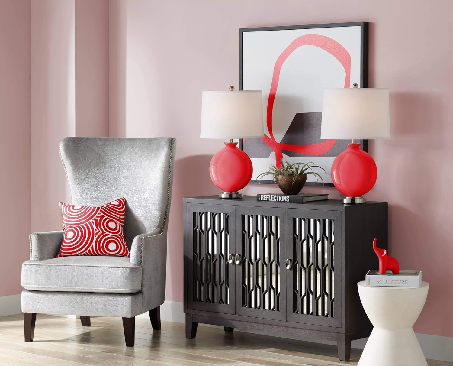 Color + Plus Carrie 26 1/2" Bright Red Table Lamps Set of 2