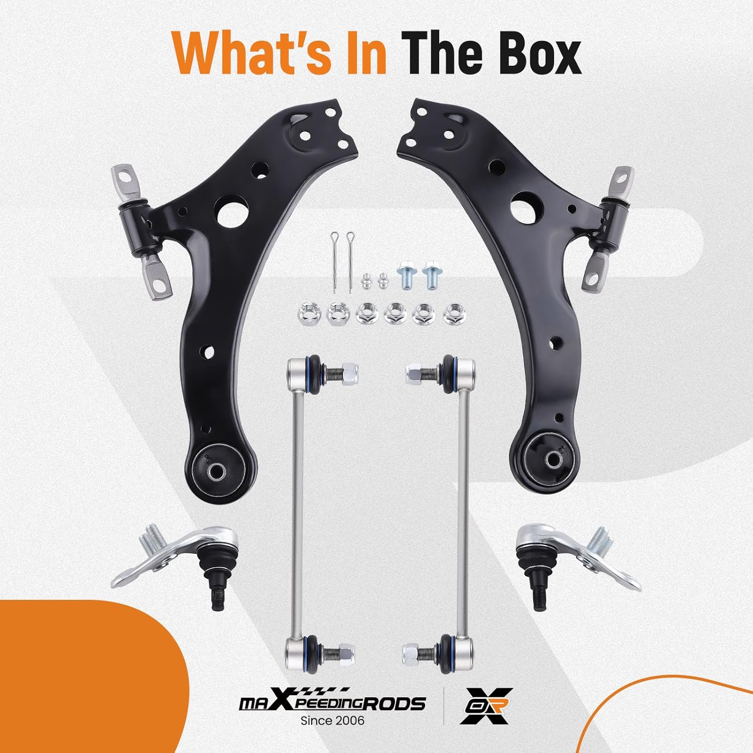 maXpeedingrods 6Pc Front Lower Control Arm Kit for Toyota Camry 2007-2017 Toyota Avalon Lexus ES350 ES300H 2013-2018, Suspension Kit w/Lower Ball Joints Sway Bars Links