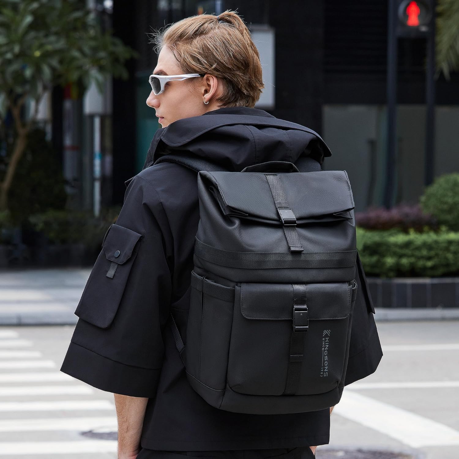 Kingsons Travel Laptop Backpack，Business Anti Theft Carry On Backpack Waterproof Lightweight Multi-compartment Large Capacity Weekender Daypack for Men Women - Image 6