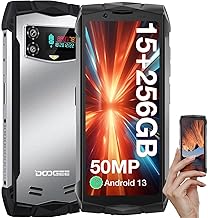 DOOGEE Smini Rugged Mobile Phone 15GB + 256GB (SD 2TB) Unbreakable Mobile Phone, 50MP AI Dual Camera, 4.5'' Screen QHD+ Android Smartphone 3000mAh/IP6869K/NFC/4G Dual SIM/Face ID/Fingerprint