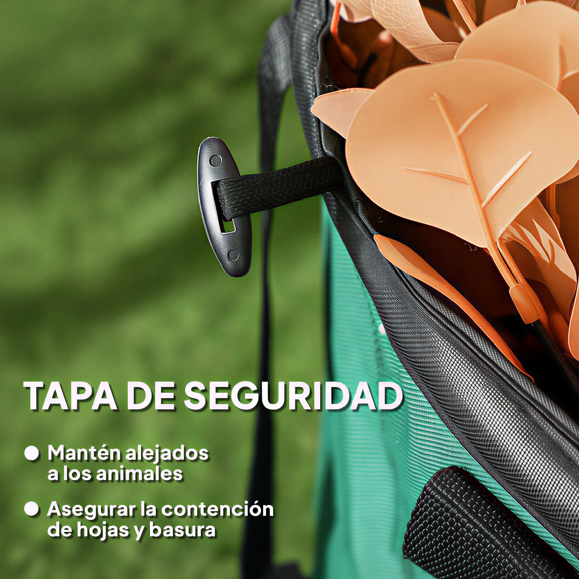 Outsunny Set de 4 Bolsas de Basura de Jardín 86L Resistentes con Asas y Botones de Fijación Bolsas para Residuos Pop-Up Plegables Reutilizables