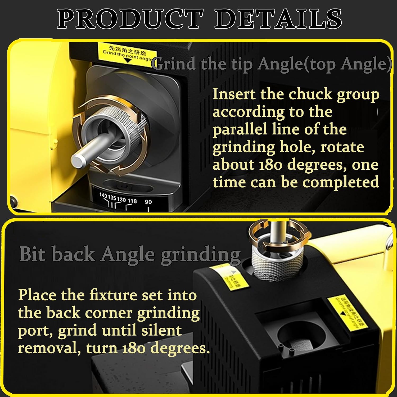 Drill Bit Grinding Machine Drill Bit Grinder Drill Bit Sharpener Industrial Drill Bit Angle Grinding for ф3-ф13mm Drill Bits 13D