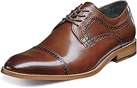 Stacy Adams Men's Dickinson Cap-Toe Oxford Dress Shoes - Classic Leather Oxfords with Memory Foam Comfort