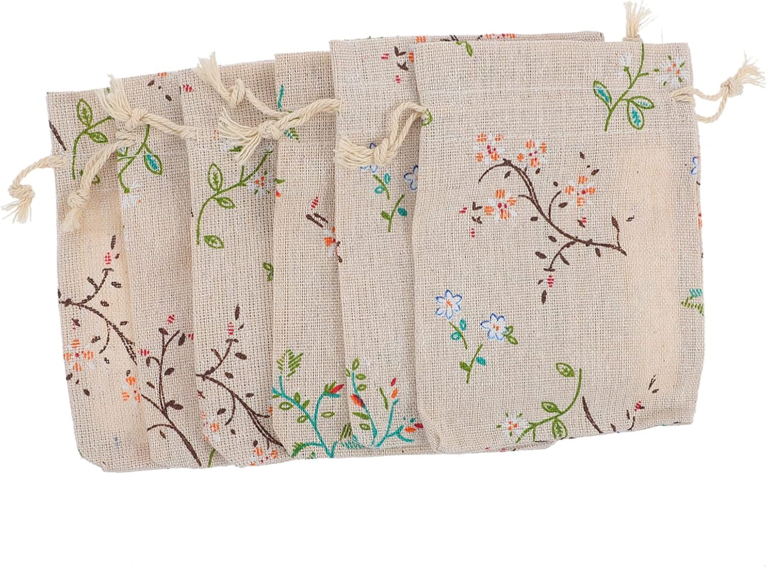PLAFOPE 50pcs Burlap Drawstring Bags Sachet Pouches for Jewelry Decor Festive Craft Bags
