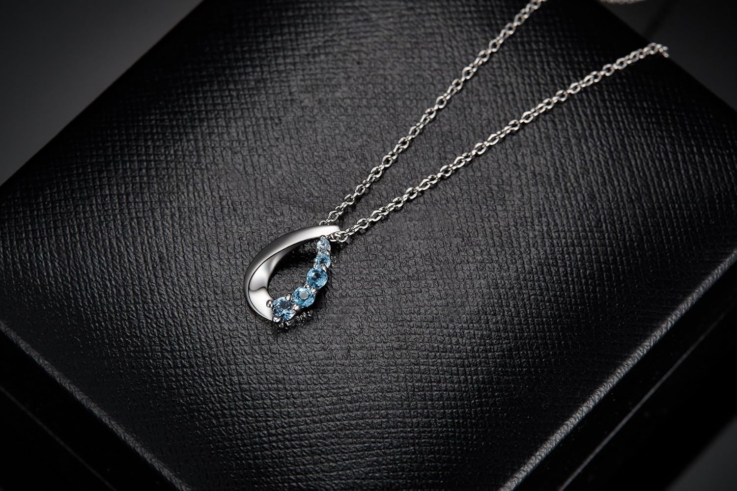 Amazon | [sassu fine] しずく 天然ブルートパーズ ネックレス