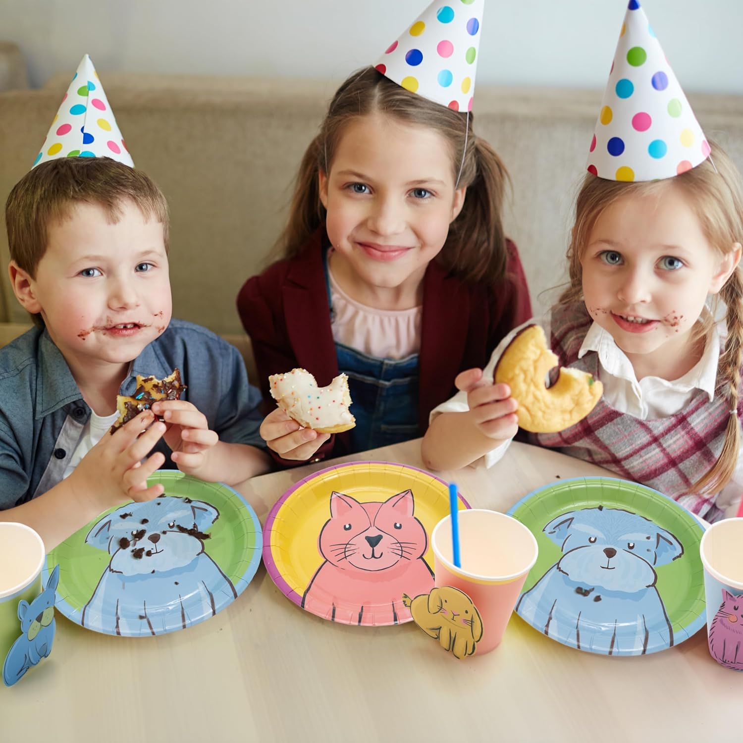 Cheerland Pet Animal Party Plates Cute Disposable Paper Plate Cat Dog Themed Tableware Fun Dinnerware For Kids Birthday Picnic Bday Celebration Playdates Baby Shower Supplies and Decorations 24pcs - Image 3