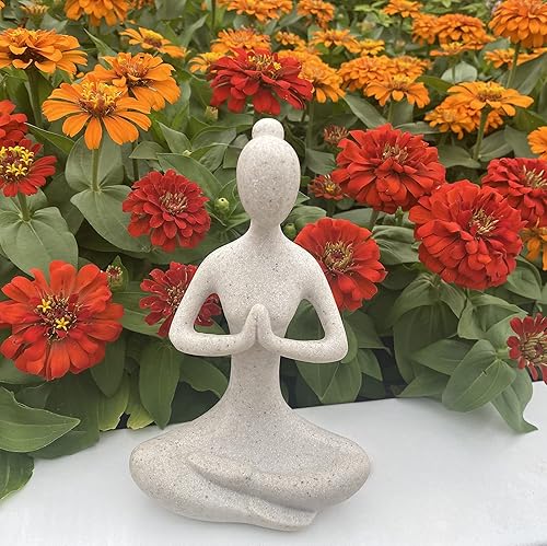Miniatura 5 de Figura de yoga para el hogar, estatua de yoga budista zen, escultura de estatua de yoga Namaste, decoración interior y exterior para cumpleaños, día