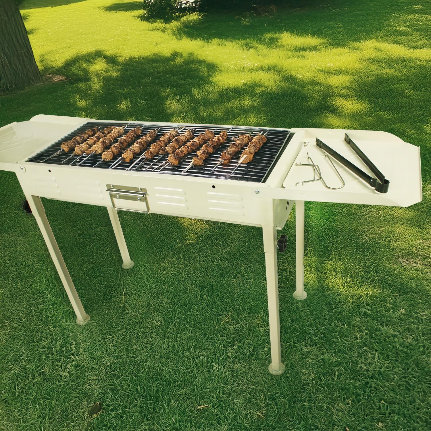 Portable Stainless Steel Grill, Home Charcoal Grill and Outdoor Folding Grill, perfect for traveling, outdoor cooking and grilling, camping, picnics.