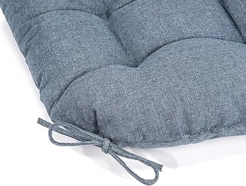 Miniatura 3 de Cojines para sillas de comedor, paquete de 4 cojines suaves y cómodos con lazos, cojines de asiento para sillas de cocina, comedor (paquete de 4