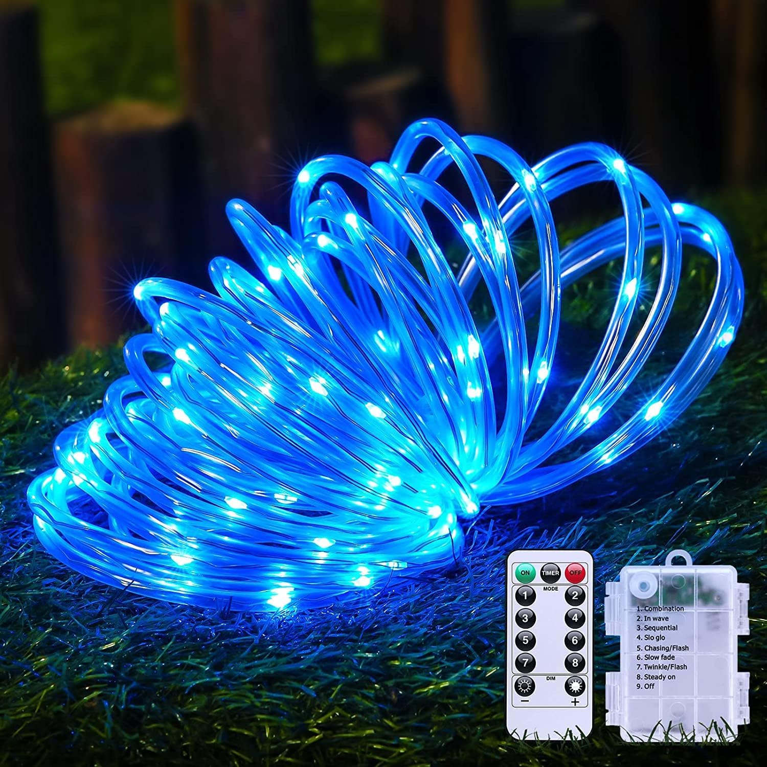 ER CHEN Remote&Timer Battery Powered Rope Lights,16.5FT 50