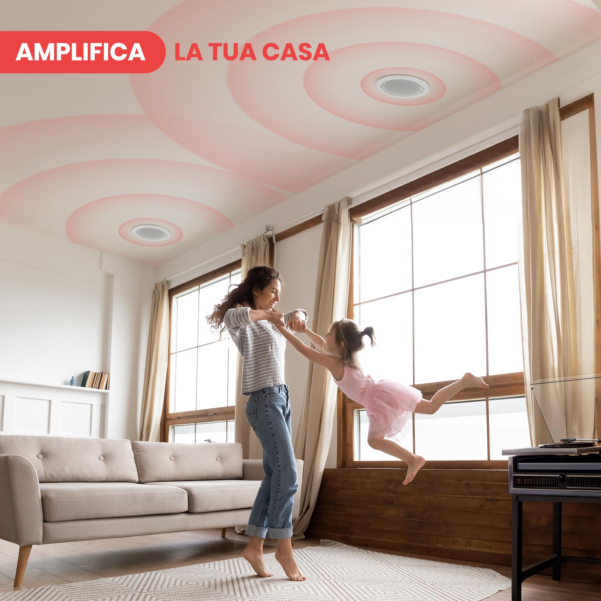 Pyle Altoparlanti Auto 2 Vie da Incasso 20,3 Centimetri, Speaker 300 Watt, Coppia Casse Audio da Parete/Soffitto, Tweeter a Cupola in Seta da 2,5 Centimetri, Controllo Treble Regolabile