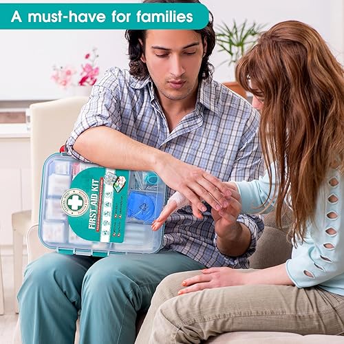 Miniatura 7 de General Medi Kit de primeros auxilios profesional de 420 piezas, caja de primeros auxilios rígida, contiene suministros médicos de primera calidad