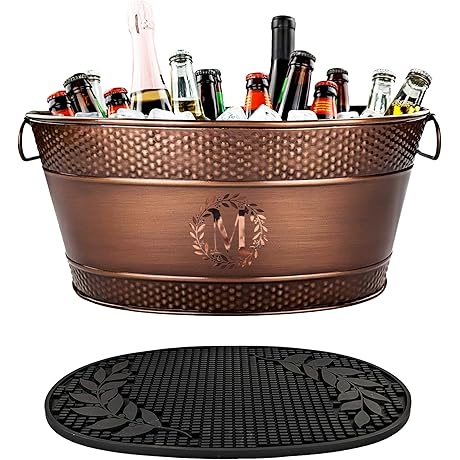 Personalized Beverage Tub Plus Insulated Bar Mat: The Perfect Touch for Unforgettable Gatherings