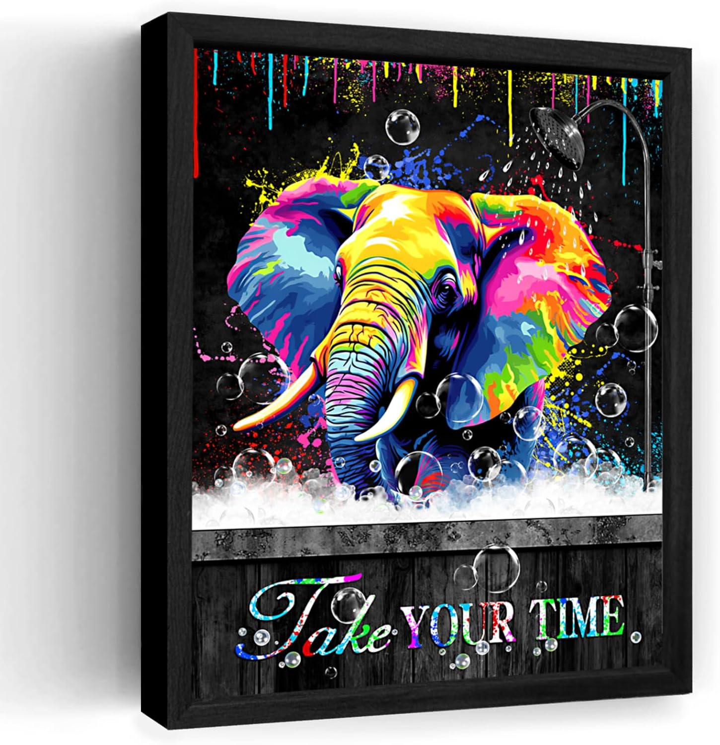 Amazon.com: Bathroom Wall Art Funny Elephant Bathroom Decor Colorful ...