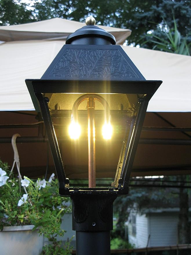 CharmLite LED Gas Light Post Lantern Lamp Head Kit