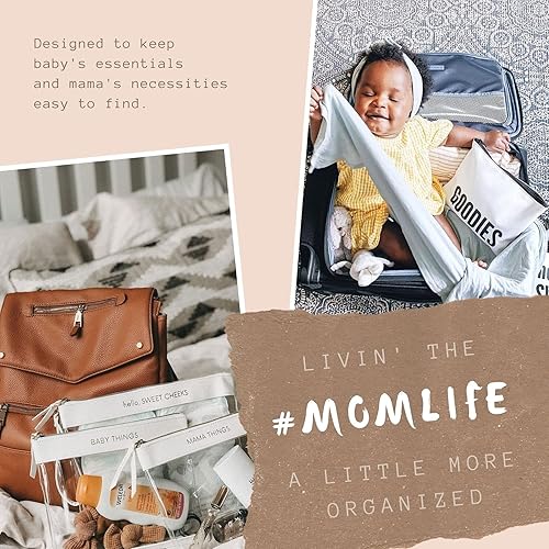 Miniatura 2 de Bolsa de pañales para organizar  Juego de 4 bolsas con embrague de pañal  Bolsa húmeda seca (negro y transparente)