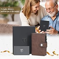 Hipster Vera Pelle Grande Marrone Carta Di Credito Id Uomo - Foto 2