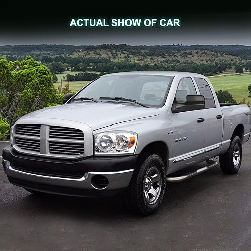 Miniatura 5 de Juego de par de espejos Scitoo para remolques Dodge y Ram de vista lateral izquierdaderecha del conductorpasajero., 2009-2015 Manual