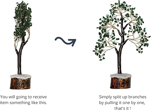 Vista 108 de Árbol de la vida de cristal curativo natural de piedra lunar blanca, Feng Shui, árbol de la vida de la fortuna para decoración del hogar