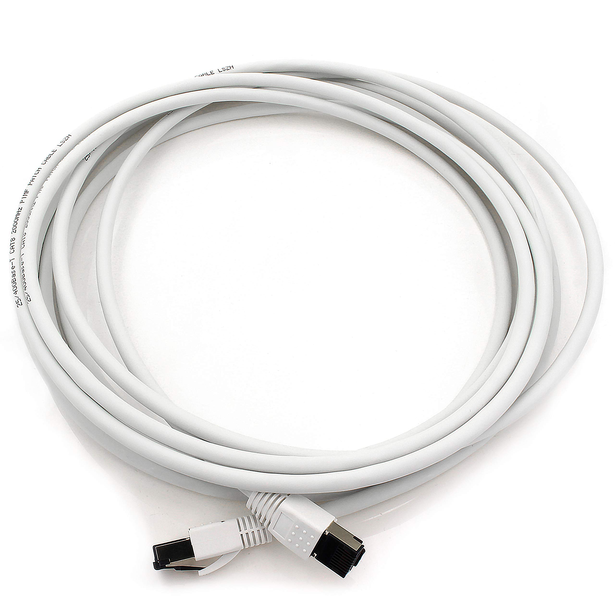 Câble réseau Cat 8 0,5 m blanc lot de 5 Ethernet 2000 MHz 40 Gbit s 40GBase-T PoE+ LSZH