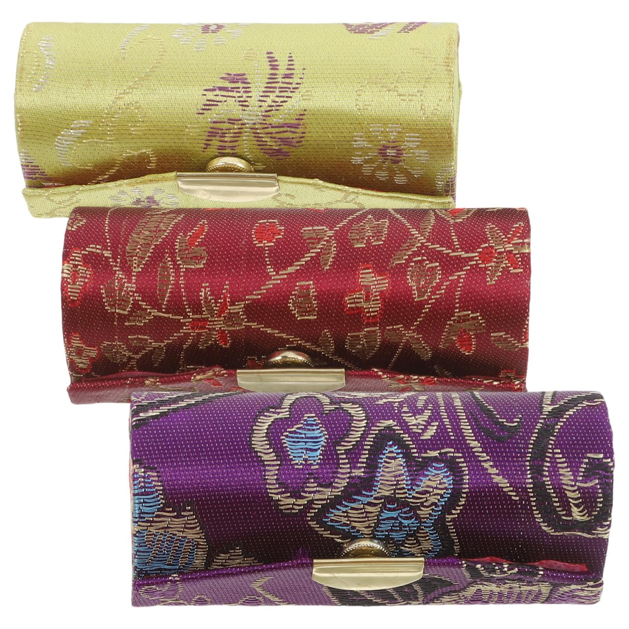 Lippenstift-Aufbewahrungsbox Mit Blumenmuster, 4 Stück, 8.6x3.3x3 Cm, Tragbar Mit Spiegel, Vintage-Stil