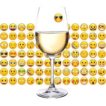 MORCART Resuable Emoji Stickers Funny Icons Decorative Drink Marker, 84pcs Party Gift for Kids Friends, Personalized Your Life, Removable & Washable