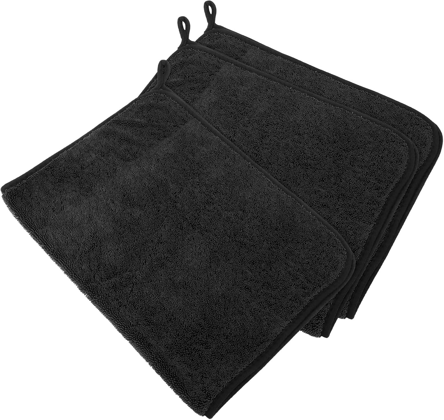 3pcs Microfiber Car Drying Towels 40x60cm Thick Absorbent Cleaning Cloths for Cars Trucks Suvs Deep Gray Microfiber Cloths for Automotive Detailing and Wash