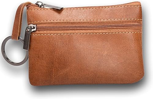 Monederos de cuero genuino para hombre y mujer, con cremallera, monedero delgado para tarjeta de crédito, monedero delgado, monedero, monedero,