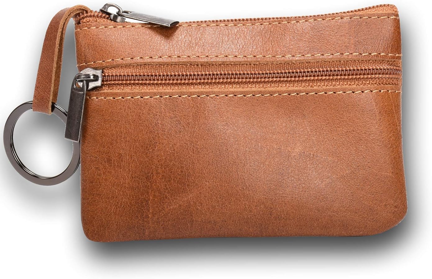 Amazon | [CNHUALAI] 小銭入れ ザー 小さい 財布 本革 小銭入れカードホルダーレザージッパー コインポーチミニ財布 小銭入れ  がま口財布 コインケー ポーチ カード入れ カードケース 名刺入れ キーリング付き11*7.5cm ブラウン | CNHUALAI | 小銭入れ