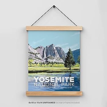 Amazon.co.jp: ヨセミテ国立公園ポスター - 水彩マウンテン