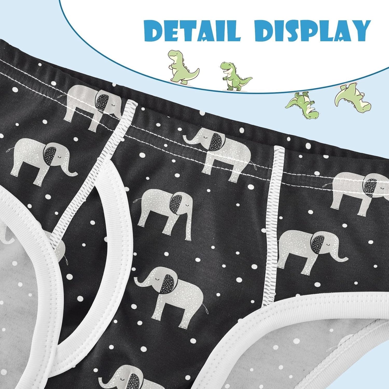 visesunny Boys Training Underwear Cute Black Elephant Breathe Cotton Potty Briefs Size 2T-8Y for Toddler