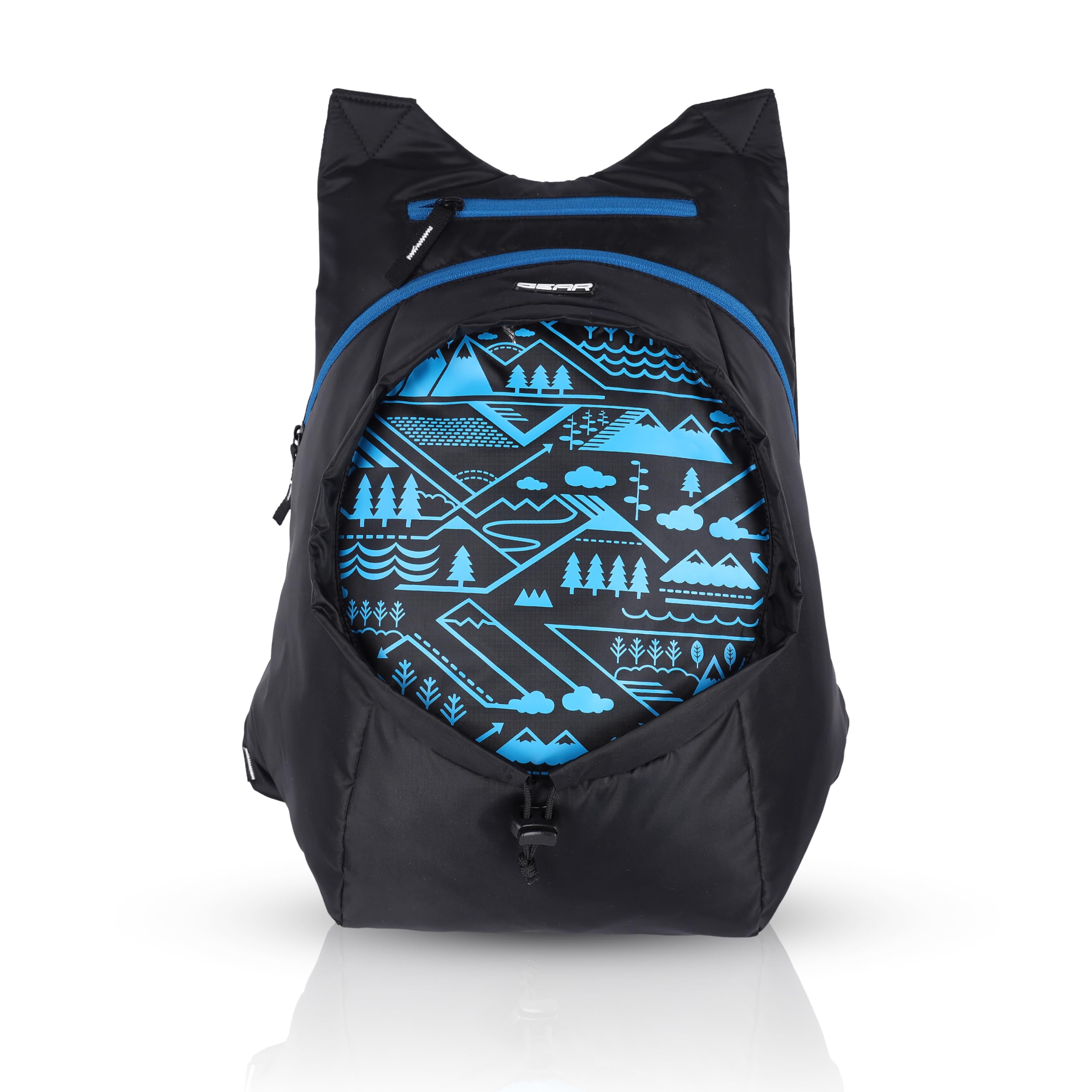 CarryOn 16L Small Foldable Water Resistant Unisex Casual/Hiking Backpack/Daypack- Blue and Black