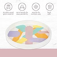 Vista 3 de Bandejas redondas de madera para servir, bandeja de desayuno anidada, bandejas de madera para organizar y catering