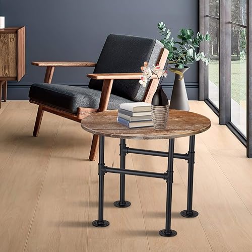 Miniatura 3 de Licperron Coffee Table Legs, Industrial Metal Table Legs, Black Pipe Table Legs for Coffee Desk Furniture, 19.6 Inch, 2 Pack