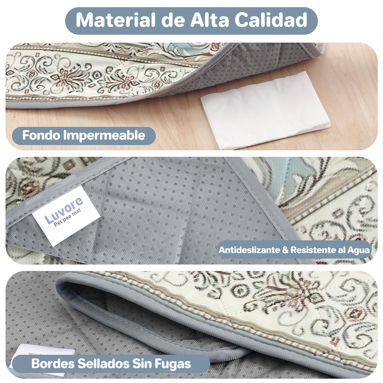 Almohadillas de Entrenamiento Reutilizables para Perros 2 Piezas, 92x122cm Lavables, Superabsorbentes, Antideslizantes, Impermeables, para Perros, Gatos, Conejos y Cobayas