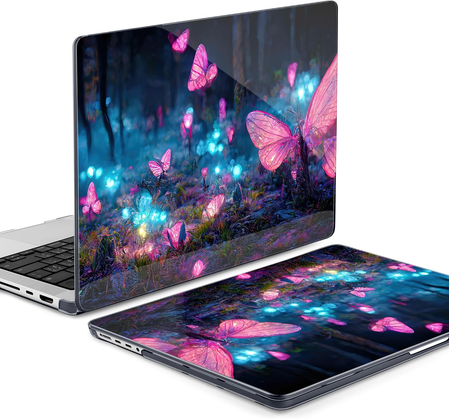 MEEgoodo Case for MacBook Pro 14 inch 2023, Hard Shell with Keyboard & Camera Cover, Fantasy Forest