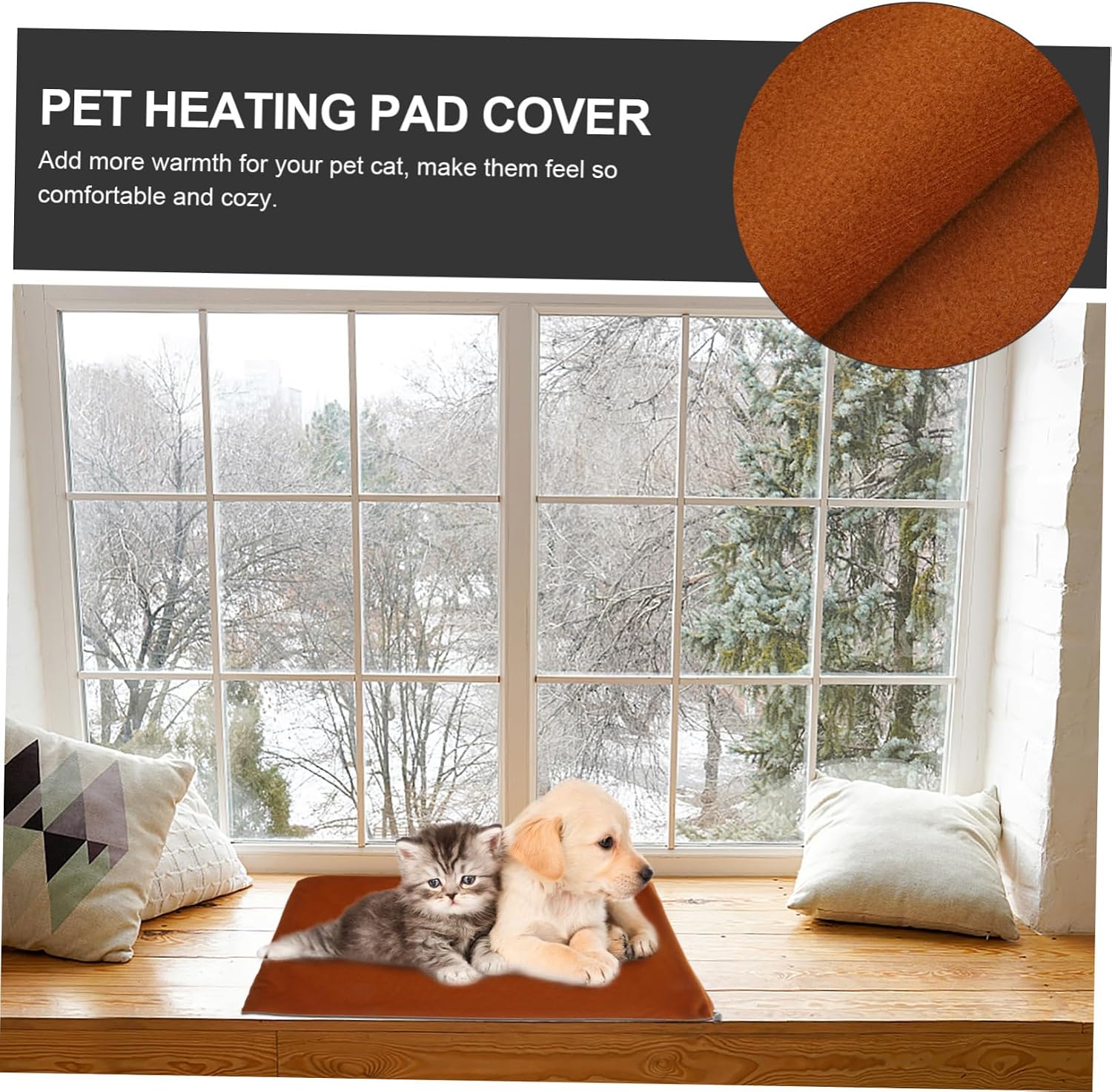 Kisangel Pet Cat Electric Heating Mat Cover Replacement Blanket for Cats Kittens and Pets Warm Comfort Protector for Winter Napping and Lounging