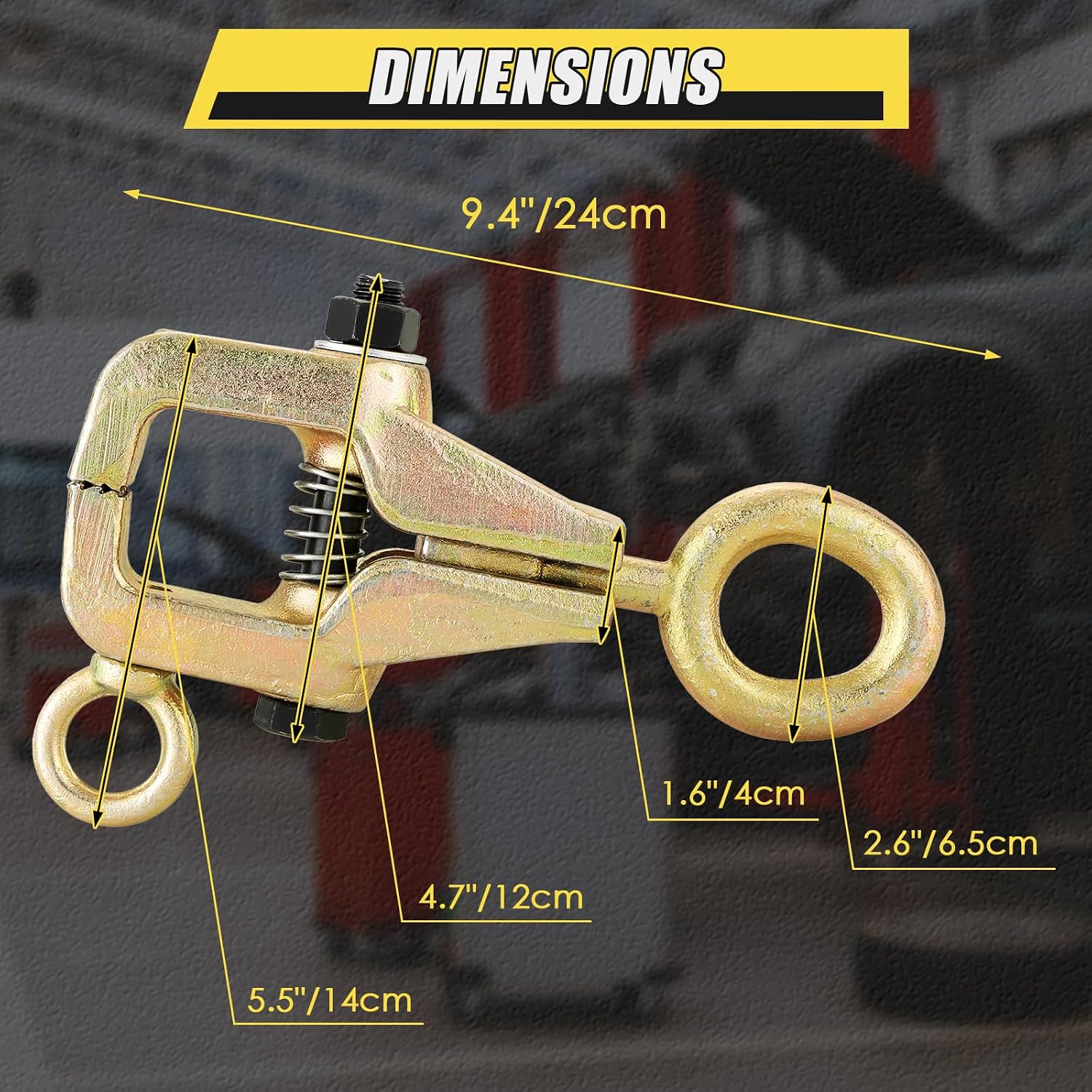 NATGAI Auto Body Repair Pull Clamp, 5 Ton 2-Way Frame Pull Clamp with Self-Tightening Grips, Top & Straight Auto Body Repair Tool for Car Vehicle Automotive Frame Straightening