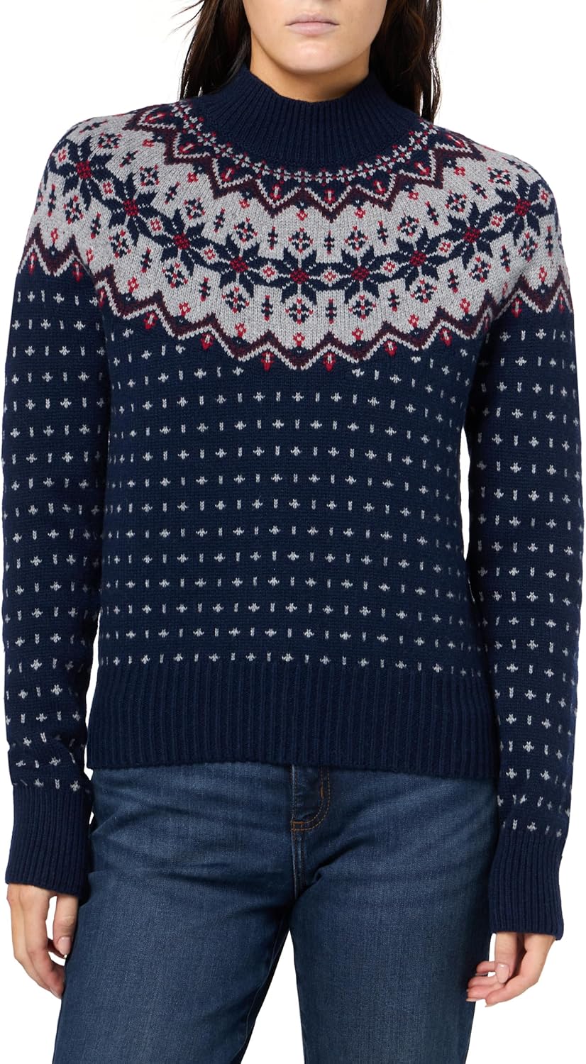 Brooks Brothers Womens Merino Wool Fairisle Yolk Sweater