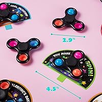 Vista 5 de JOYIN - Paquete de 28 tarjetas para el día de San Valentín con spinner de estilo alienígena para niños, spinner de dedos para aliviar el estrés