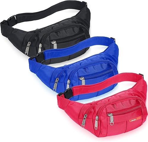 Riñonera de 3 piezas para hombres y mujeres, riñonera, bolsa cruzada impermeable, riñonera para viajes, deportes, correr, senderismo, al aire libre,