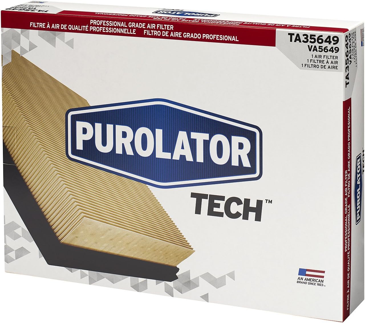 Purolator TA35649 PurolatorTECH Air Filter Compatible With 2007-2017 Toyota Camry