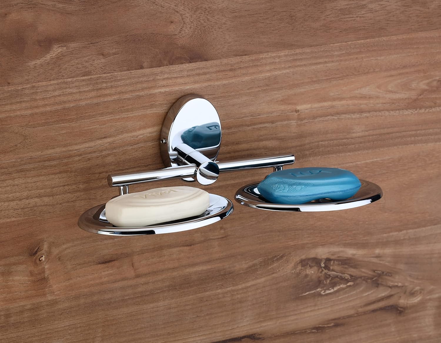 GRIVAN Oval Shape Wall Mounted Stainless Steel Double Soap Holder for