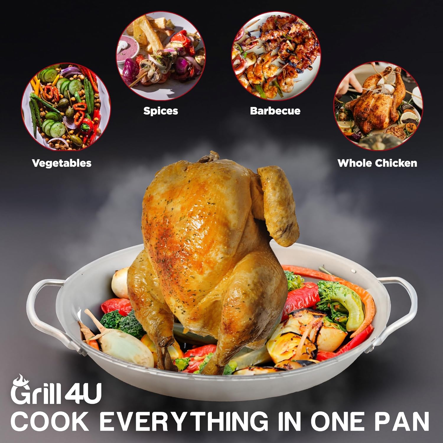 Beer Can Chicken Holder for Grill [Upgraded Version] - Chicken Roaster Stand, BBQ Grill Poultry, Large Barbecue Grill Rack, Perfect Indoor and Outdoor Grilling Accessory for Roasting Meat